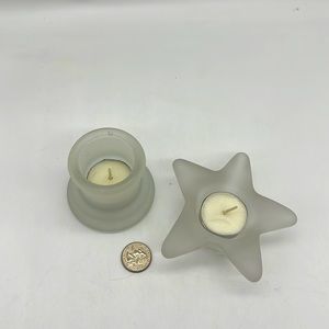 Vintage Frosted Votive Candle Holders-Lot of 2
